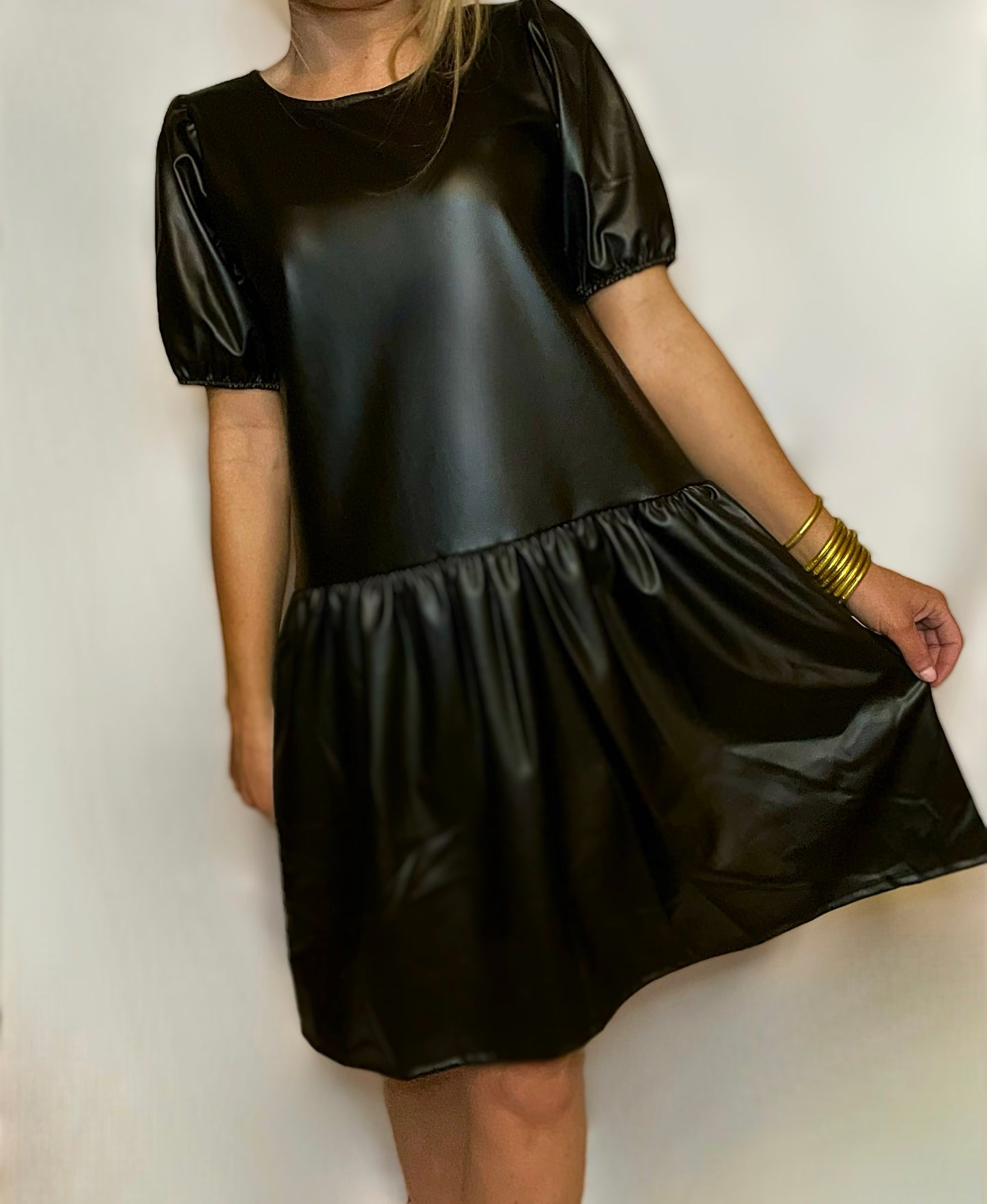 Faux Leather Mini Dress